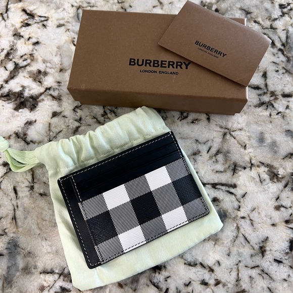 Burberry, check and leather money clip card case, BRAND NEW - Picture 3 of 3